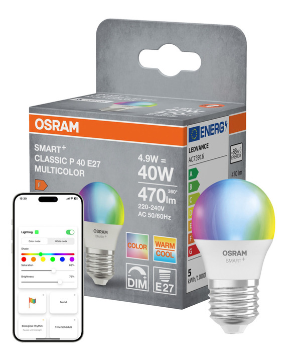 Osram SMART+ Matter Multicolor kronepære E27 4,9 W